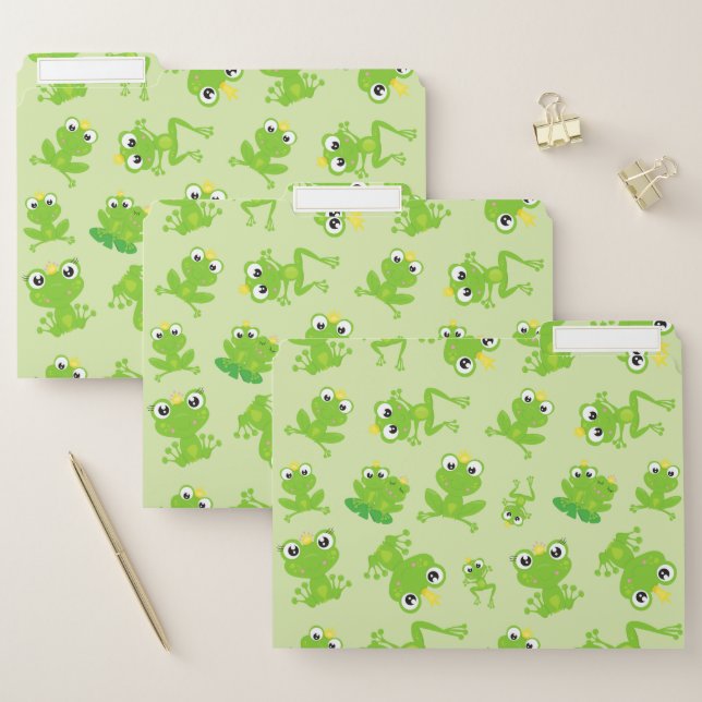Frog Pattern, Cute Frogs, Green Frogs, Frog Prince File Folder (Set)