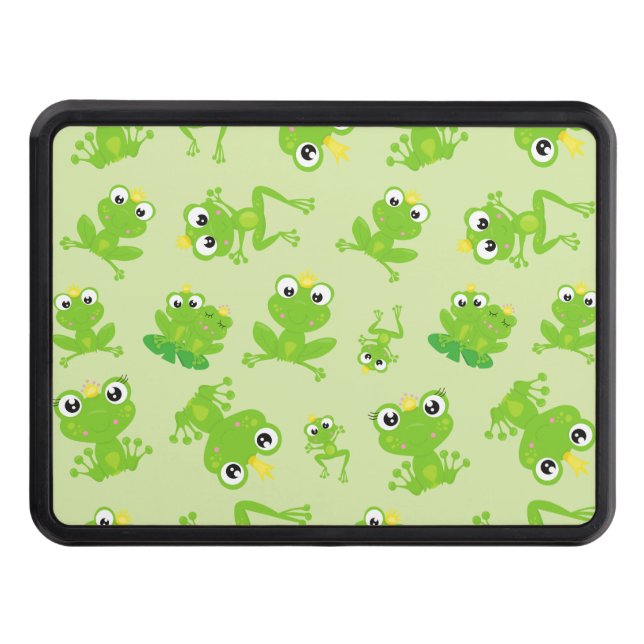 Frog Pattern, Cute Frogs, Green Frogs, Frog Prince Hitch Cover (Front)