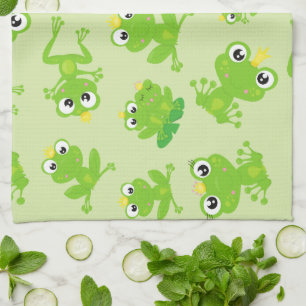 Frog Pattern, Cute Frogs, Green Frogs, Frog Prince Kitchen Towel
