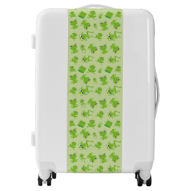 Frog Pattern, Cute Frogs, Green Frogs, Frog Prince Luggage (Front)