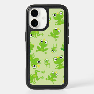 Frog Pattern, Cute Frogs, Green Frogs, Frog Prince iPhone 16 Case