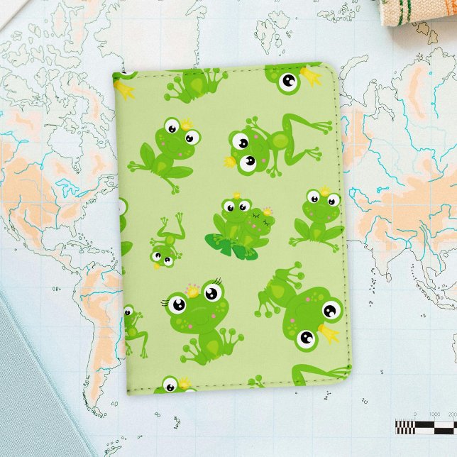 Frog Pattern, Cute Frogs, Green Frogs, Frog Prince Passport Holder (Creator Uploaded)