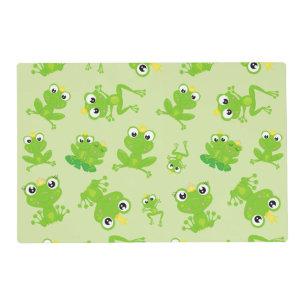 Frog Pattern, Cute Frogs, Green Frogs, Frog Prince Placemat