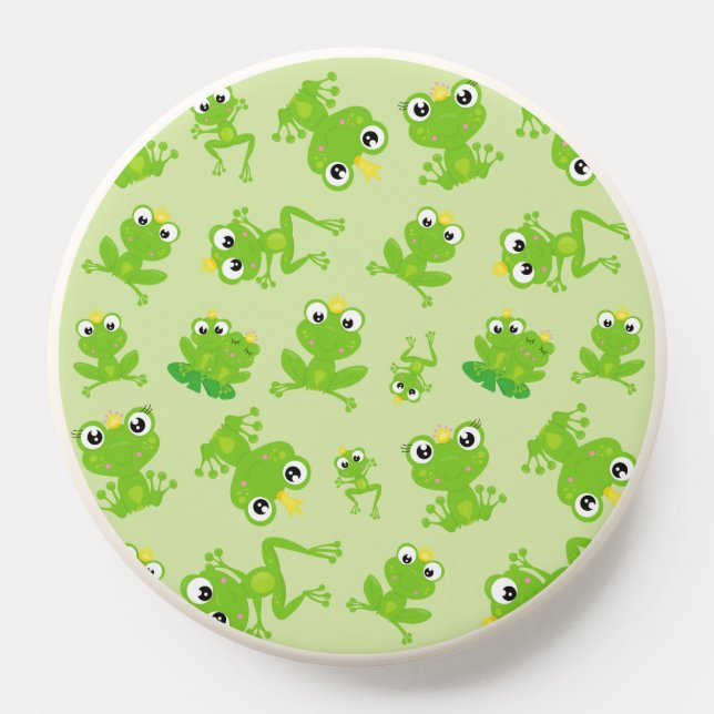 Frog Pattern, Cute Frogs, Green Frogs, Frog Prince PopSocket (Popsocket)