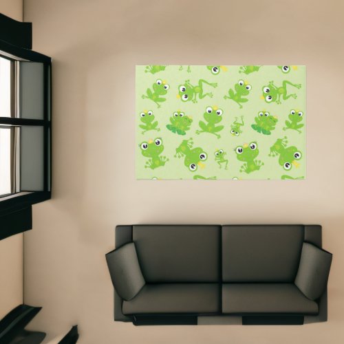 Frog Pattern Cute Frogs Green Frogs Frog Prince Rug