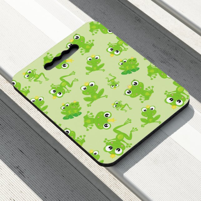 Frog Pattern, Cute Frogs, Green Frogs, Frog Prince Seat Cushion (In Situ)