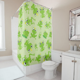 Frog Pattern, Cute Frogs, Green Frogs, Frog Prince Shower Curtain