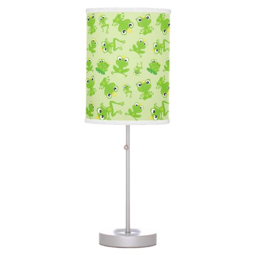 Frog Pattern Cute Frogs Green Frogs Frog Prince Table Lamp