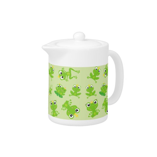 Frog Pattern, Cute Frogs, Green Frogs, Frog Prince Teapot (Right)