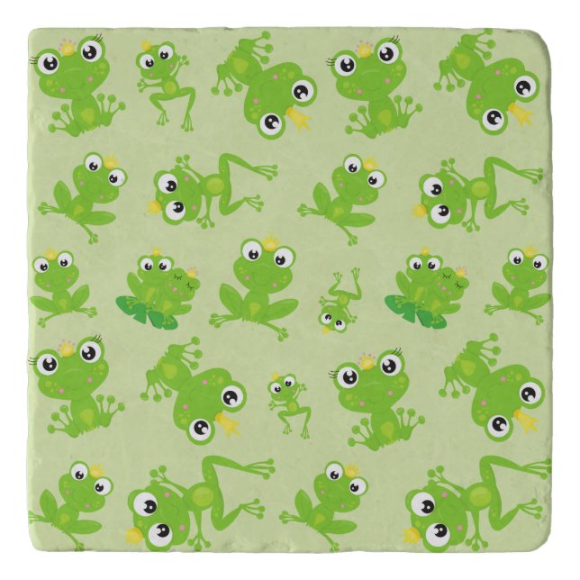 Frog Pattern, Cute Frogs, Green Frogs, Frog Prince Trivet (Front)