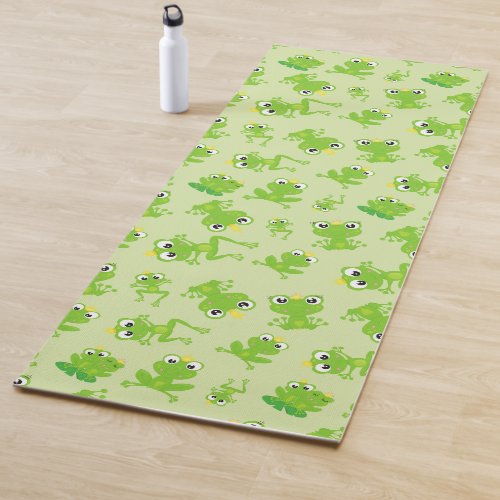 Frog Pattern Cute Frogs Green Frogs Frog Prince Yoga Mat