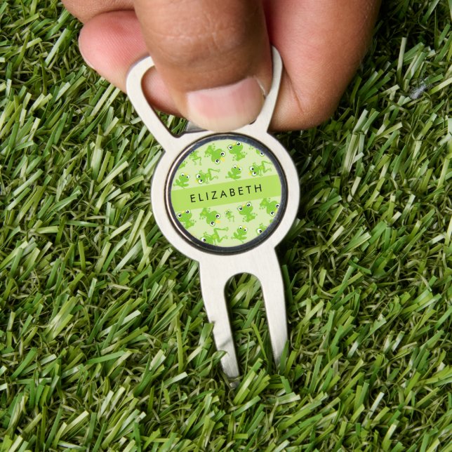 Frog Pattern, Green Frogs, Frog Prince, Your Name Divot Tool (Insitu 1)