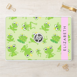 Frog Pattern, Green Frogs, Frog Prince, Your Name HP Laptop Skin