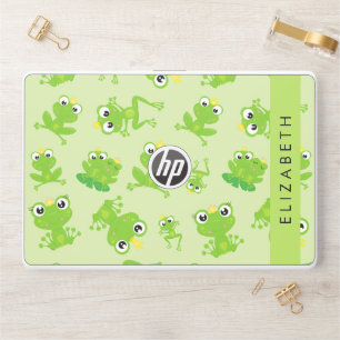 Frog Pattern, Green Frogs, Frog Prince, Your Name HP Laptop Skin
