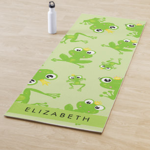 Frog Pattern, Green Frogs, Frog Prince, Your Name Yoga Mat