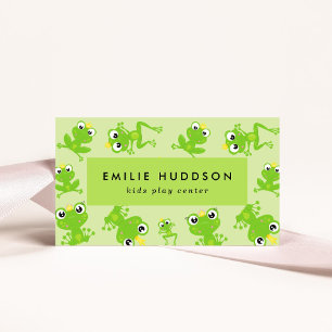 Frog Pattern, Kids Play Center, Activity Center Business Card