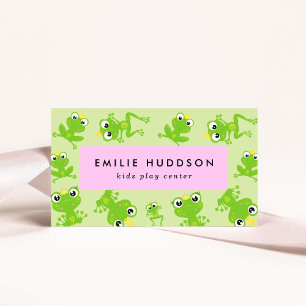 Frog Pattern, Kids Play Center, Activity Center Business Card