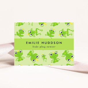 Frog Pattern, Kids Play Center, Activity Center Business Card