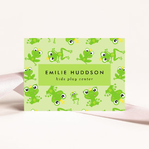 Frog Pattern, Kids Play Center, Activity Center Business Card