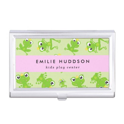 Frog Pattern Kids Play Center Activity Center Business Card Case