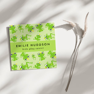 Frog Pattern, Kids Play Center, Activity Center Square Business Card