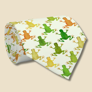 Frog pattern neck tie