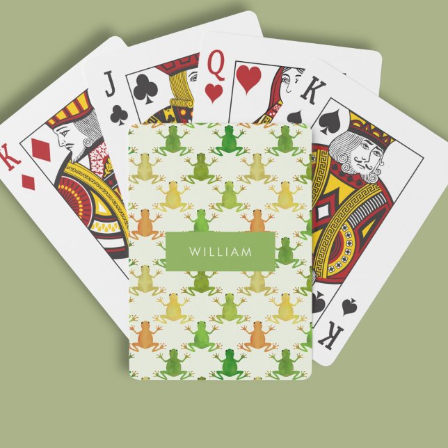 Frog pattern poker cards (Frog pattern personalized playing cards)