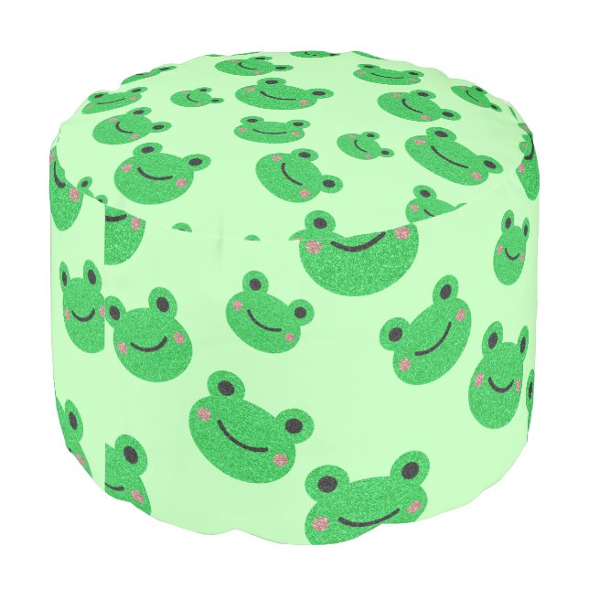 Frog Pattern Pouf (Angled Back)