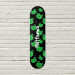 Frog pattern  skateboard<br><div class="desc">Skateboard with a frog pattern design perfect for a kid's birthday gift. To add kid's name click on "Personalize this template". This template is really easy to use. Get your custom item now! Check my store to find more items with the frog theme! Note: After change the information on the...</div>