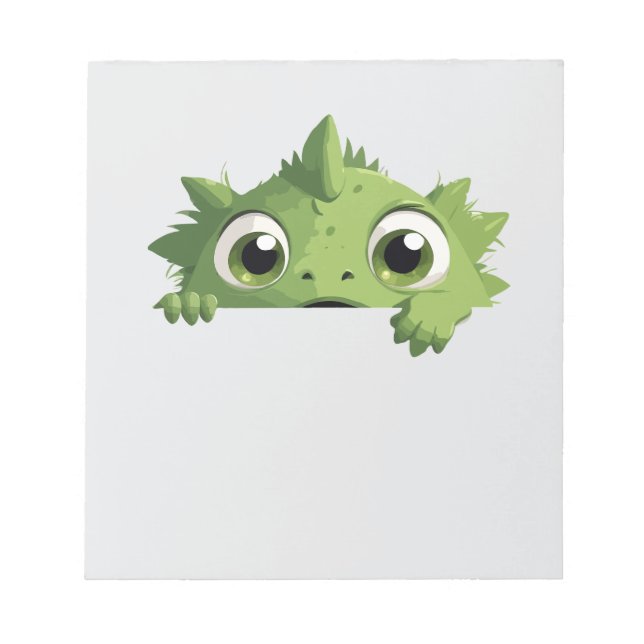 Frog Peeking Cute Adorable Funny Animal Cartoon  Notepad (Front)
