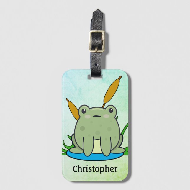 Frog Personalized Luggage Tag (Front Vertical)