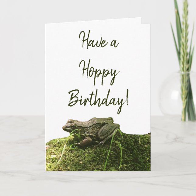 Frog Photo Birthday Card Add Personalized Message (Front)