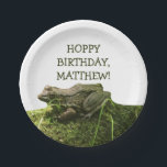 Frog Photo Personalized Party Paper Plates<br><div class="desc">Create your own personalized party supplies when you add your own message to these paper plates that feature a photo of a frog sitting on a moss-covered rock. These plates are perfect for throwing parties for fans of frogs and other amphibians. The realistic photo illustration is perfect for science and...</div>