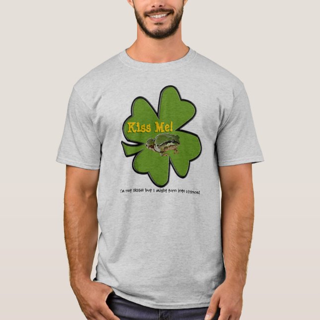 Frog Photo Prince Green Shamrock Personalized T-Shirt (Front)