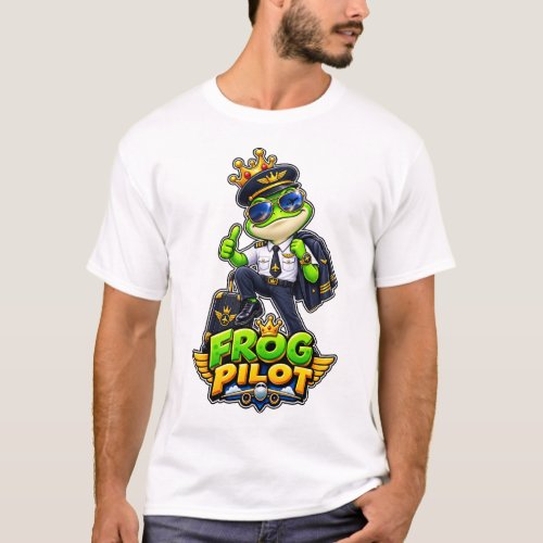 Frog Pilot – Funny Royal Frog Aviator T-Shirt