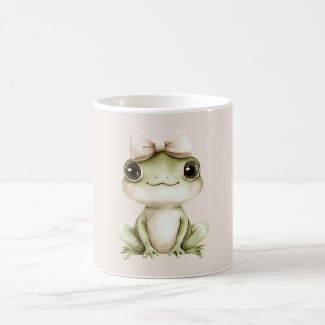 Frog Pink Bow Coffee Mug (Center)