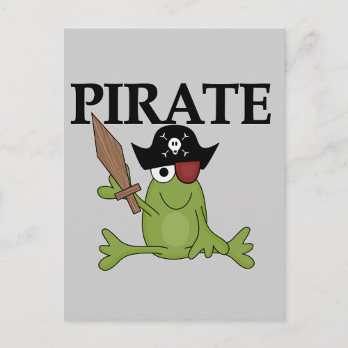 Frog Pirate With Sword Tshirts and Gifts Postcard