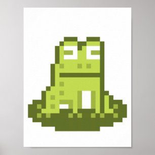 Frog Pixel Art Poster