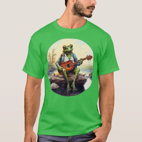 Frog playing banjo 3 T_Shirt