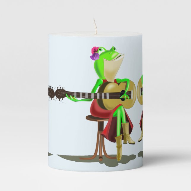 Frog Playing Guitar Candle (Front)