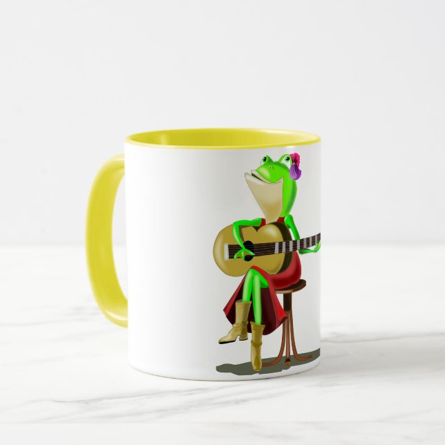 Frog Playing Guitar Coffee Mug (Front Left)