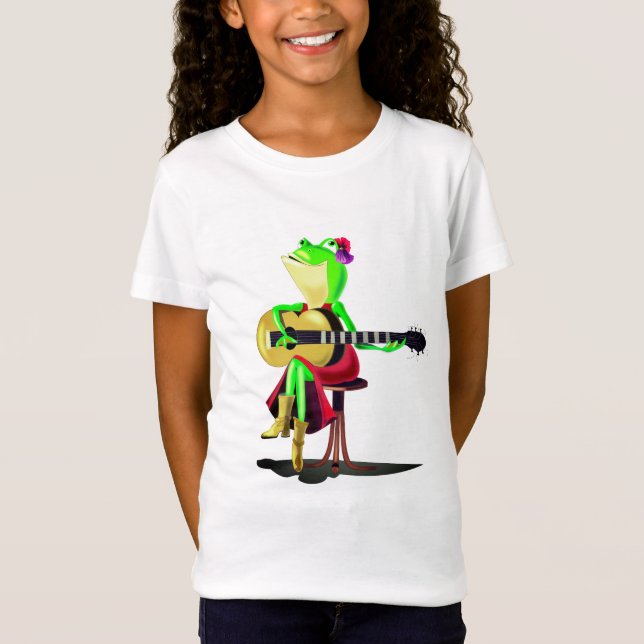 Frog Playing Guitar Kid's T-Shirt (Front)