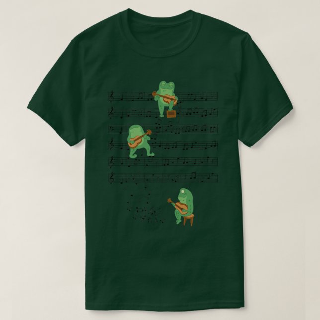 Frog Playing guitar Music frog lover toad lover ph T-Shirt (Design Front)