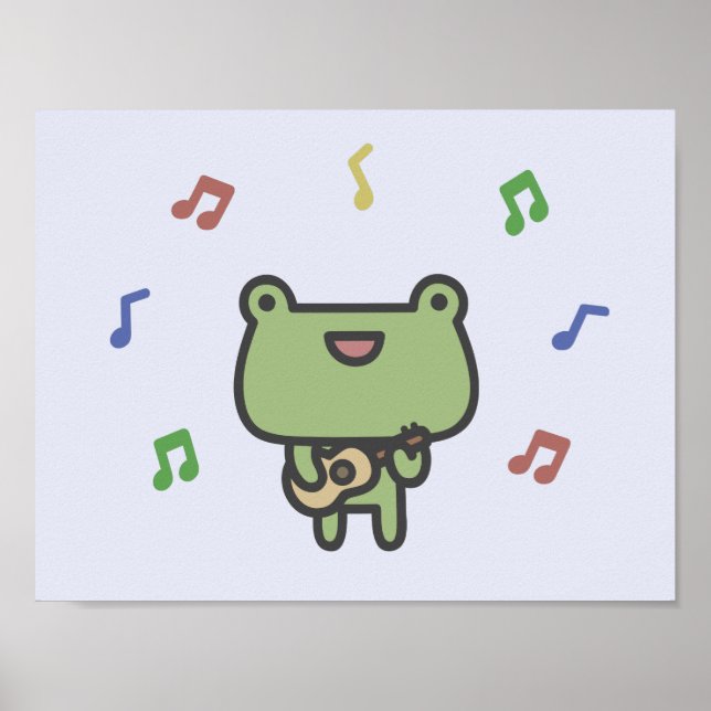 Frog Playing Guitar Poster (Front)