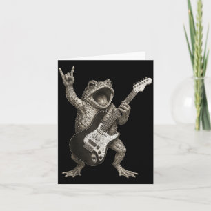 Frog Playing Guitar Rock And Roll Funny Card