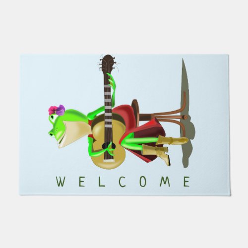 Frog Playing Guitar _ Welcome Doormat