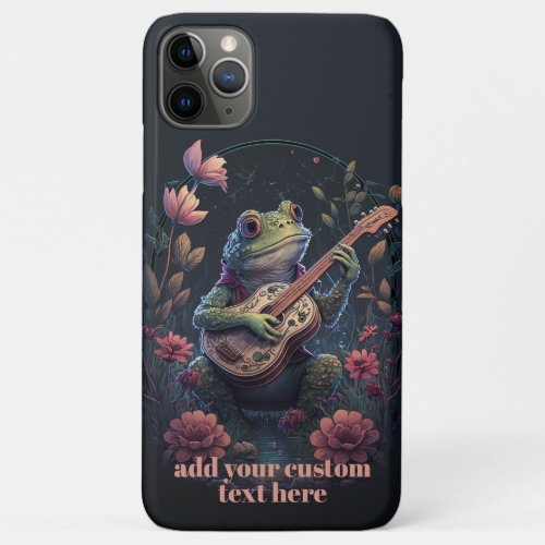 Frog Playing Guitar Wildflower Cottagecore Custom iPhone 11 Pro Max Case