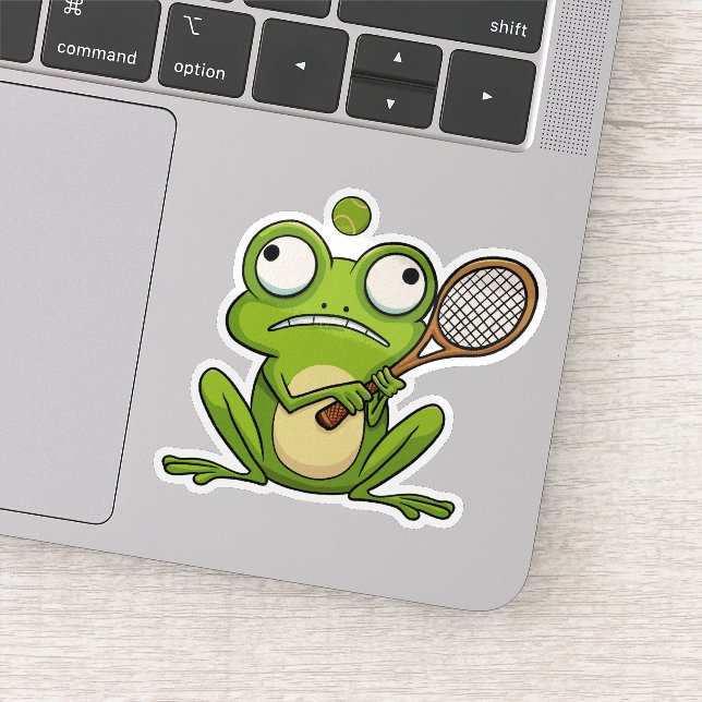 Frog Playing Tennis  Sticker (Detail)