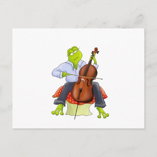 Frog Plays Cello Postcard