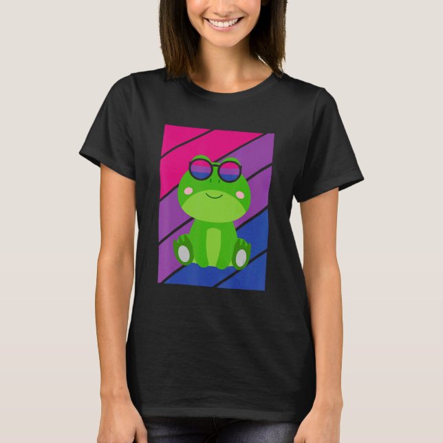 Frog Pride Bisexual Flag LGBTQ Proud Ally Pride Su T-Shirt (Front)
